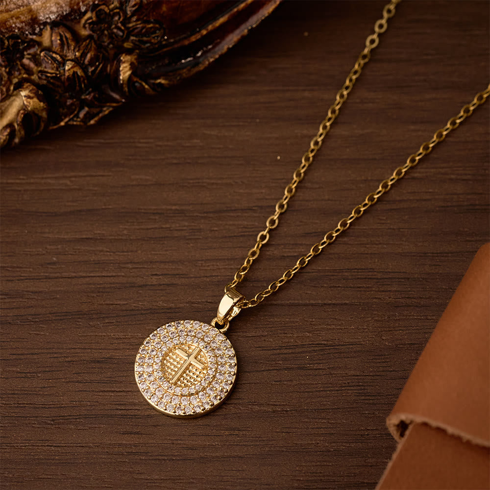 Pavé Crystal Cross Circle Necklace: A Symbol of Christ’s Light & Faith