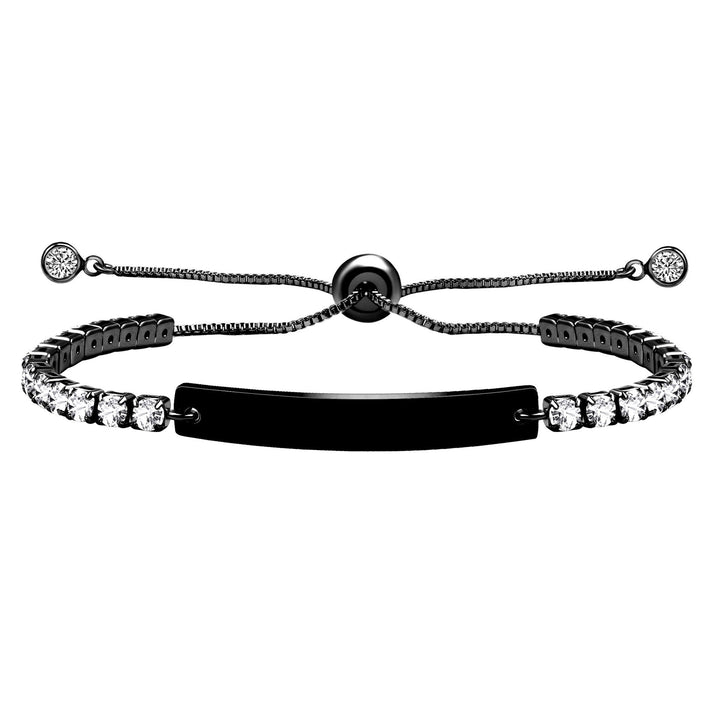 Four-Color Metal with Engraved/Blank Bar Faith Courage Bracelet