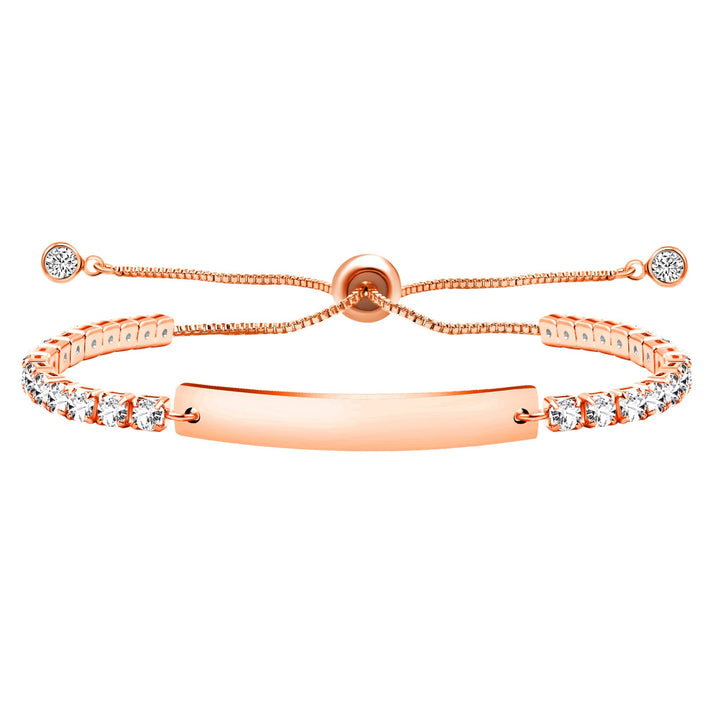 Four-Color Metal with Engraved/Blank Bar Faith Courage Bracelet