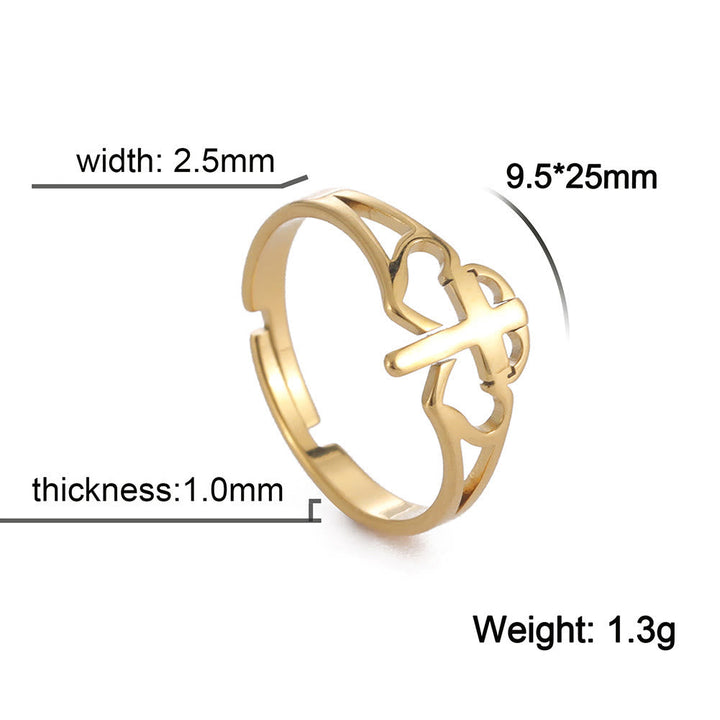 Cross & Heart Cutout Ring: A Symbol of Christ’s Love & Faithful Devotion