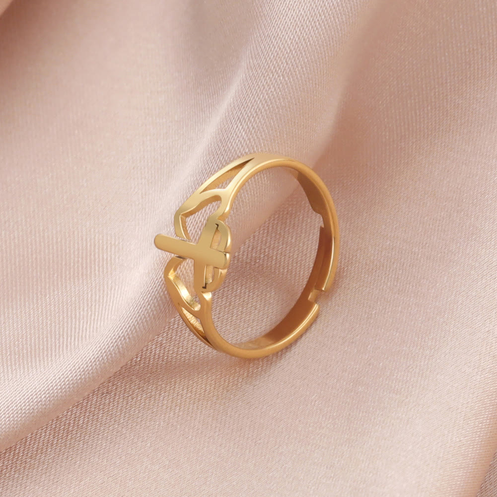 Cross & Heart Cutout Ring: A Symbol of Christ’s Love & Faithful Devotion