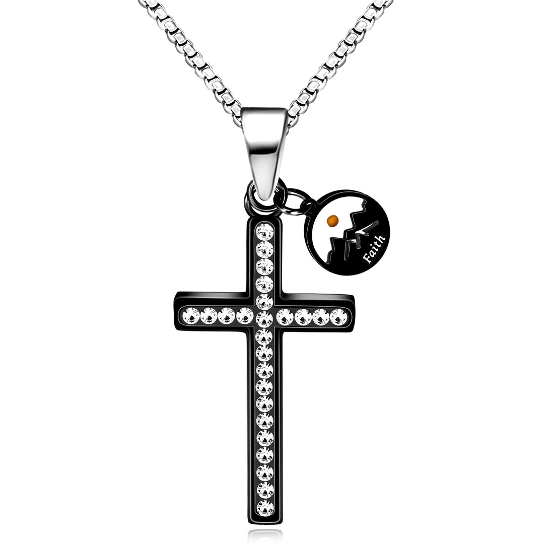 Zircon-Studded Mustard Seed Cross: Mountain Motif for Daily Faith