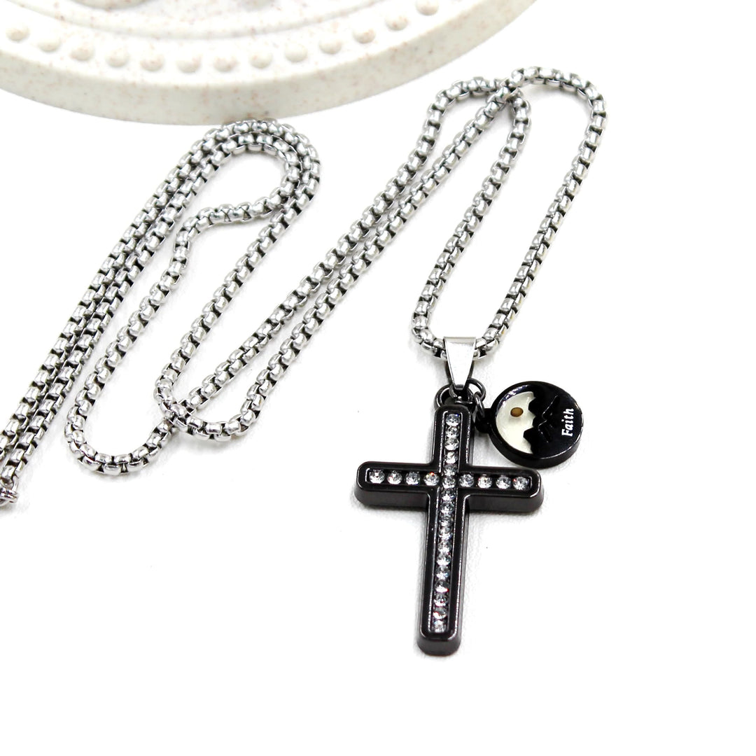 Zircon-Studded Mustard Seed Cross: Mountain Motif for Daily Faith