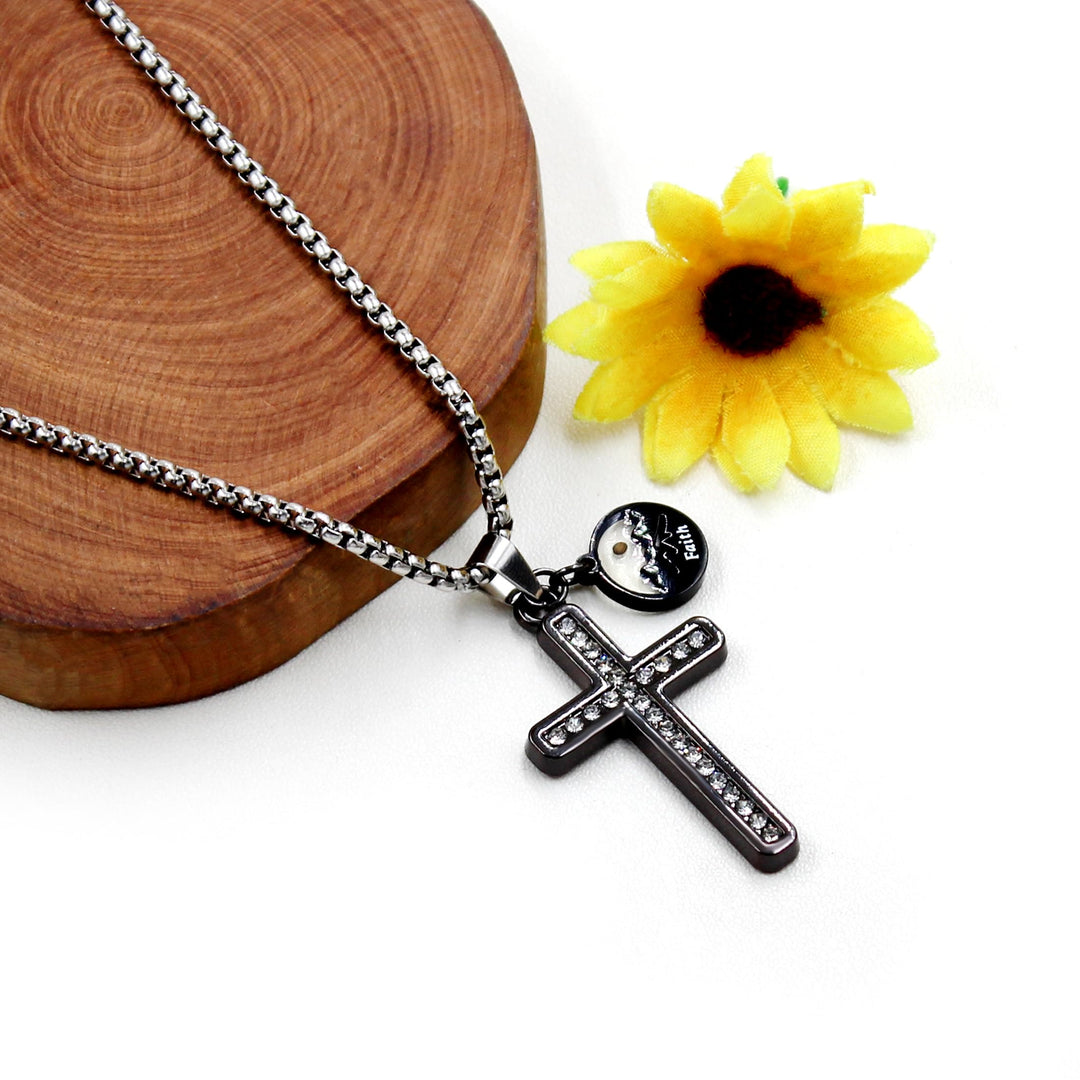 Zircon-Studded Mustard Seed Cross: Mountain Motif for Daily Faith