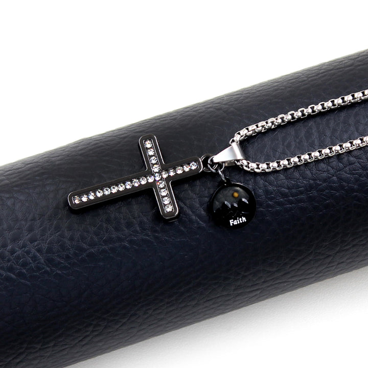 Zircon-Studded Mustard Seed Cross: Mountain Motif for Daily Faith