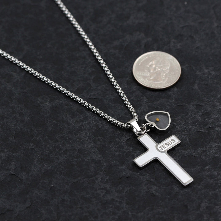 Jesus Engraved Mustard Seed Cross Necklace: A Symbol of Christ’s Love & Faith’s Power