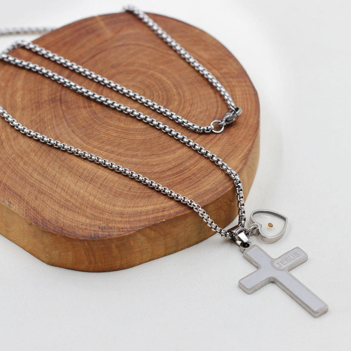 Jesus Engraved Mustard Seed Cross Necklace: A Symbol of Christ’s Love & Faith’s Power