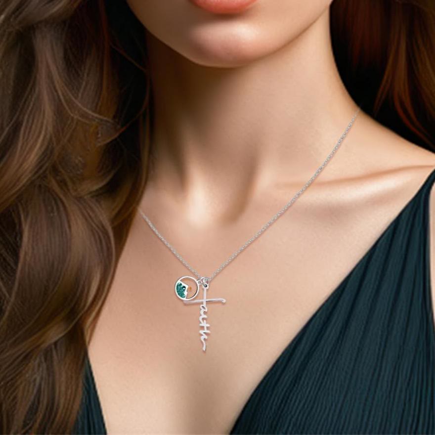 Faith Script Cross Mustard Seed Necklace: A Symbol of Mountain-Moving Belief