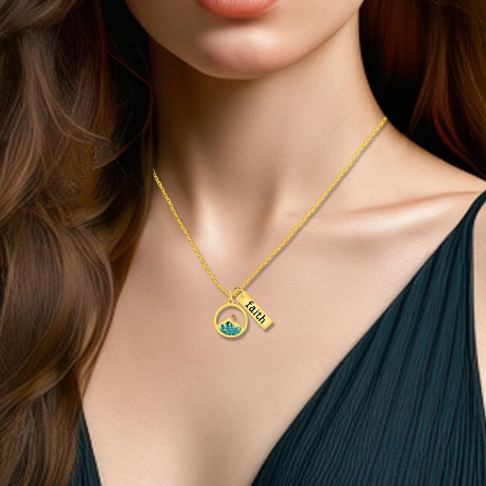 Faith Tag & Mustard Seed Mountain Necklace: A Symbol of Mountain-Moving Belief