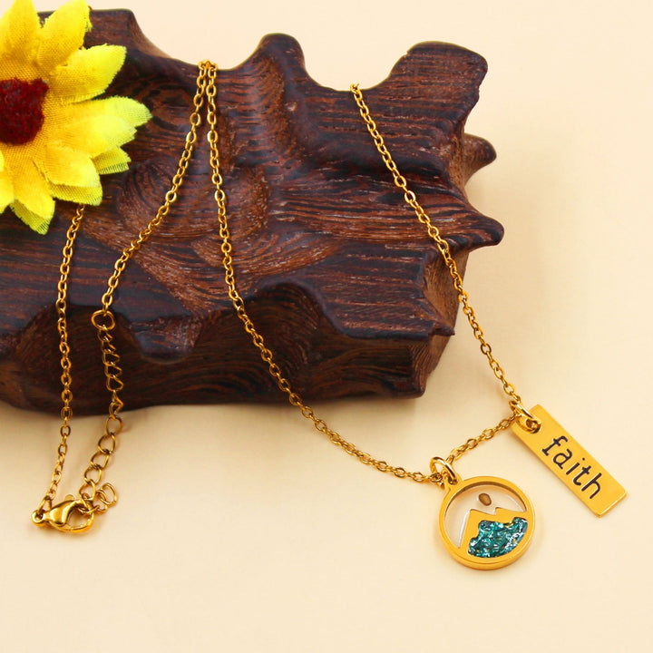 Faith Tag & Mustard Seed Mountain Necklace: A Symbol of Mountain-Moving Belief