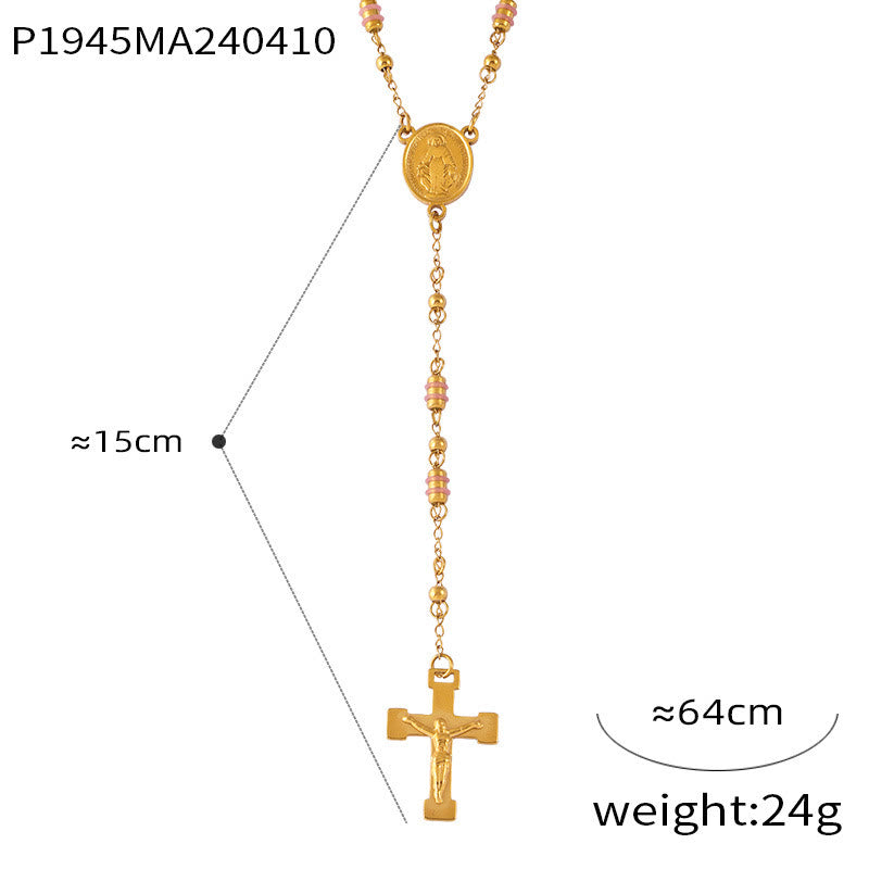 Wearable Rosary Beaded Necklace Collection: Gold-Tone Metal for Daily Spiritual Connection