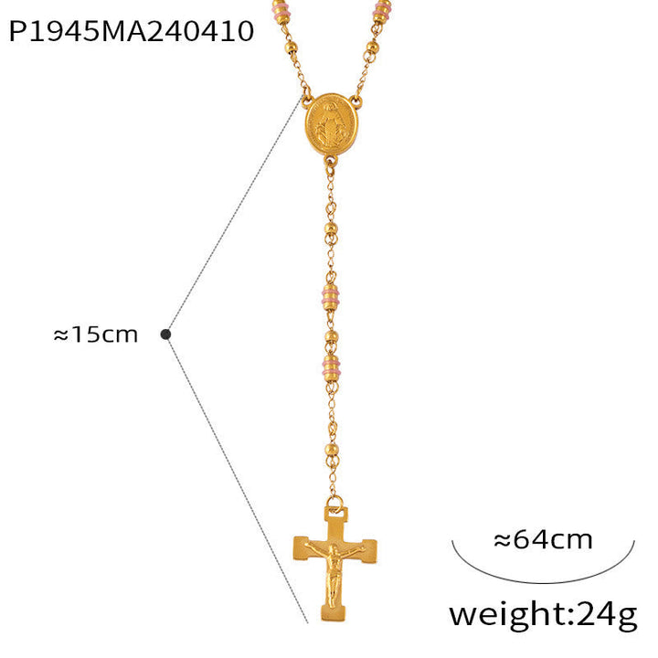 Wearable Rosary Beaded Necklace Collection: Gold-Tone Metal for Daily Spiritual Connection