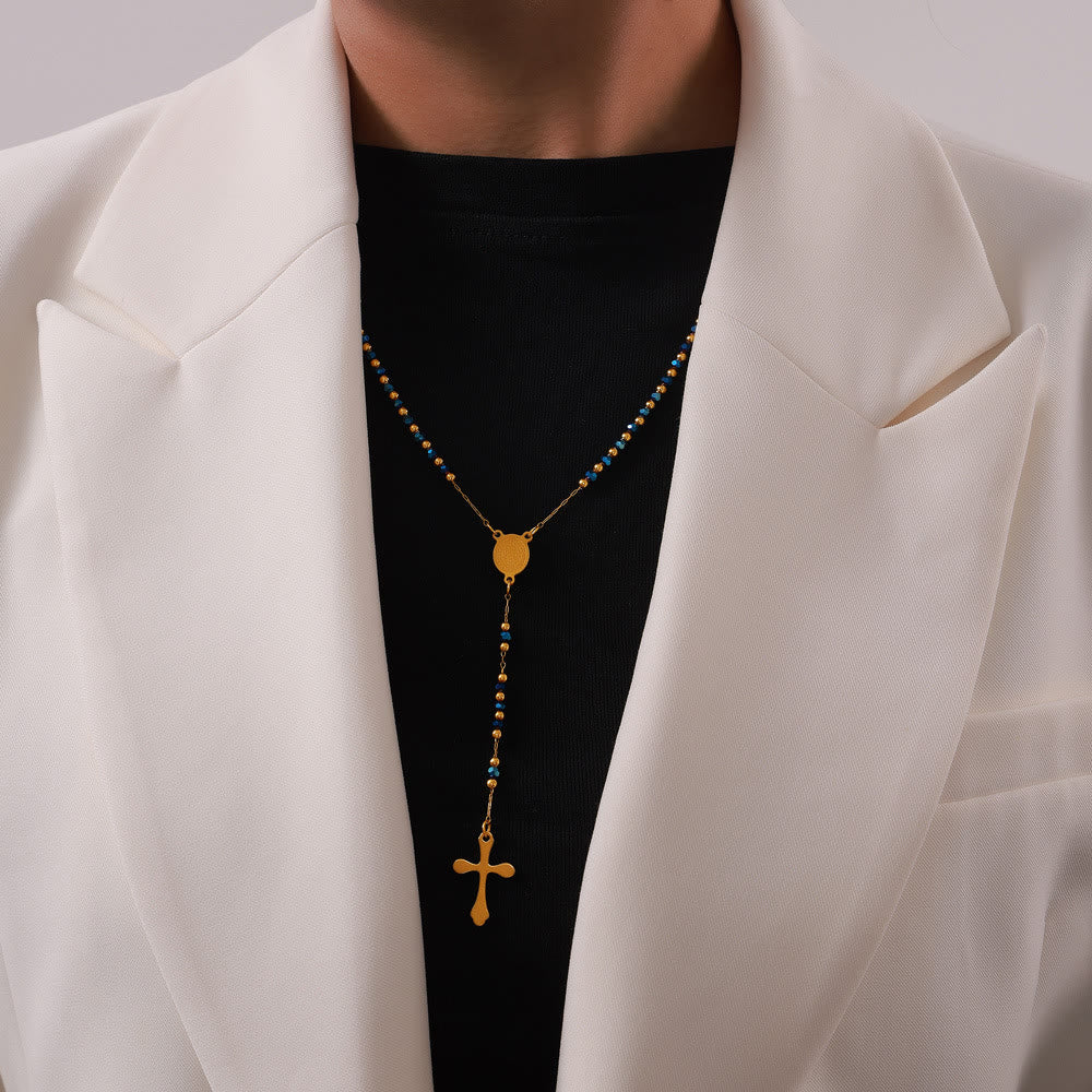 Wearable Rosary Beaded Necklace Collection: Gold-Tone Metal for Daily Spiritual Connection