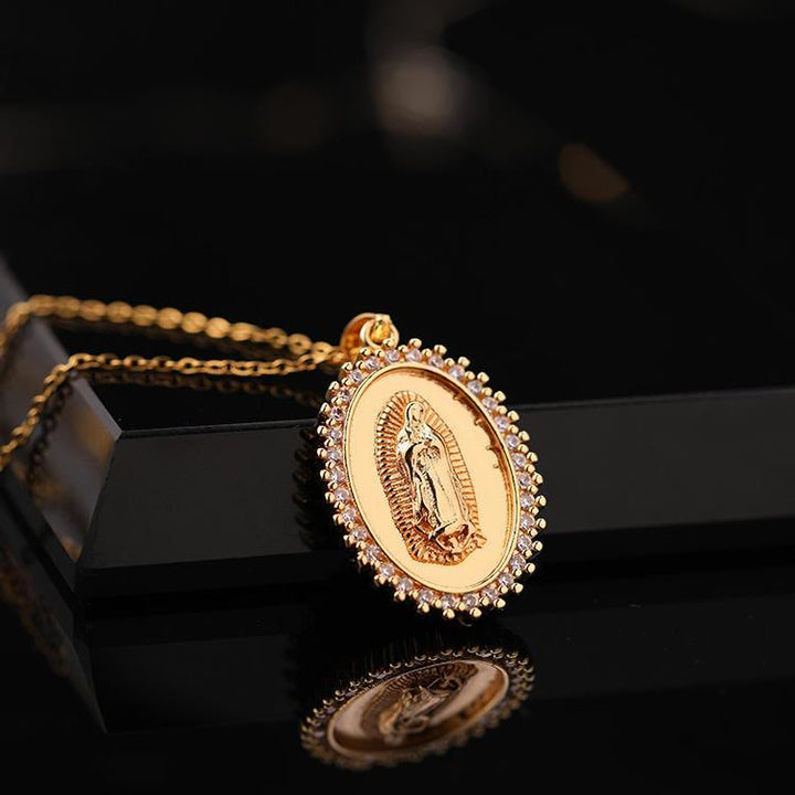 Three-Style Our Lady Zircon Pendant Necklace: A Symbol of Mary’s Maternal Intercession