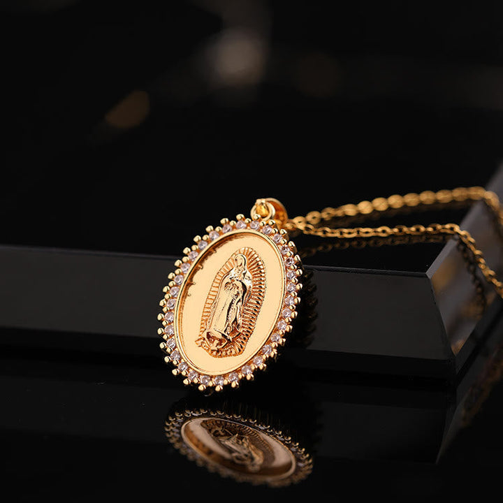 Three-Style Our Lady Zircon Pendant Necklace: A Symbol of Mary’s Maternal Intercession