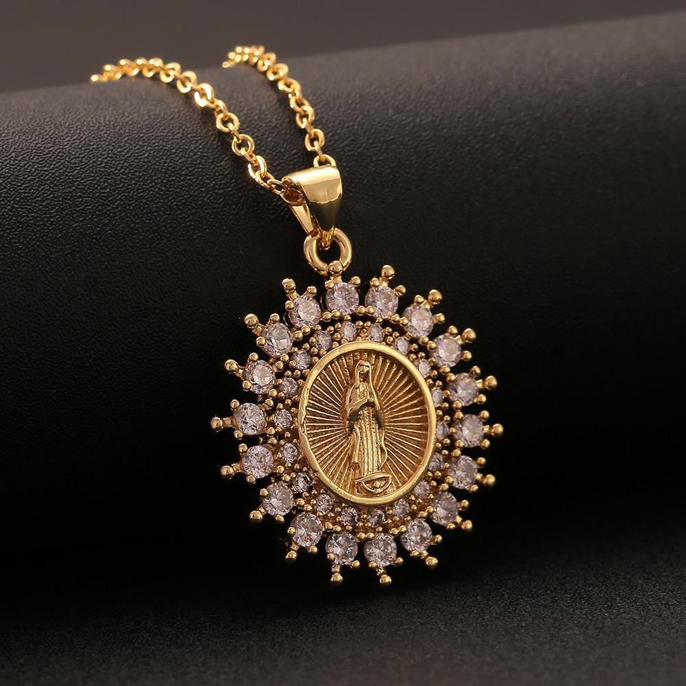 Three-Style Our Lady Zircon Pendant Necklace: A Symbol of Mary’s Maternal Intercession