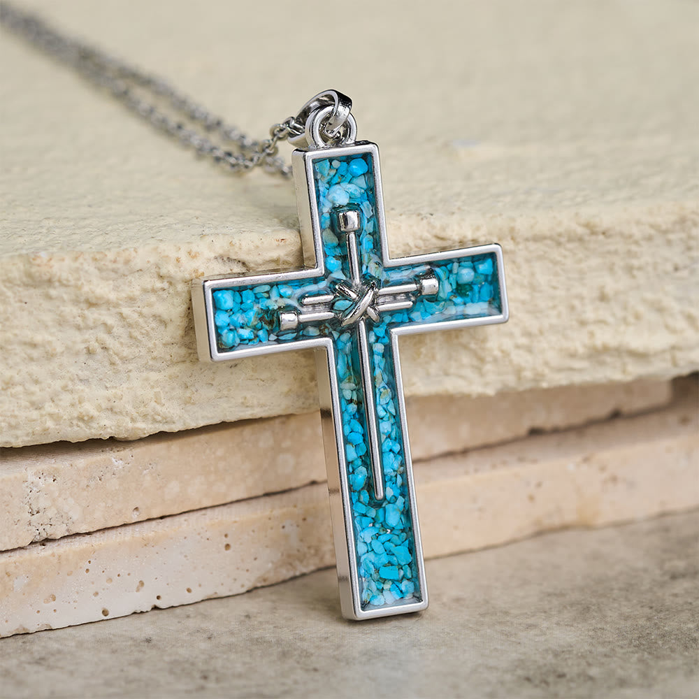 Turquoise Inlay Nail Cross Necklace: A Symbol of Christ’s Sacrificial Love