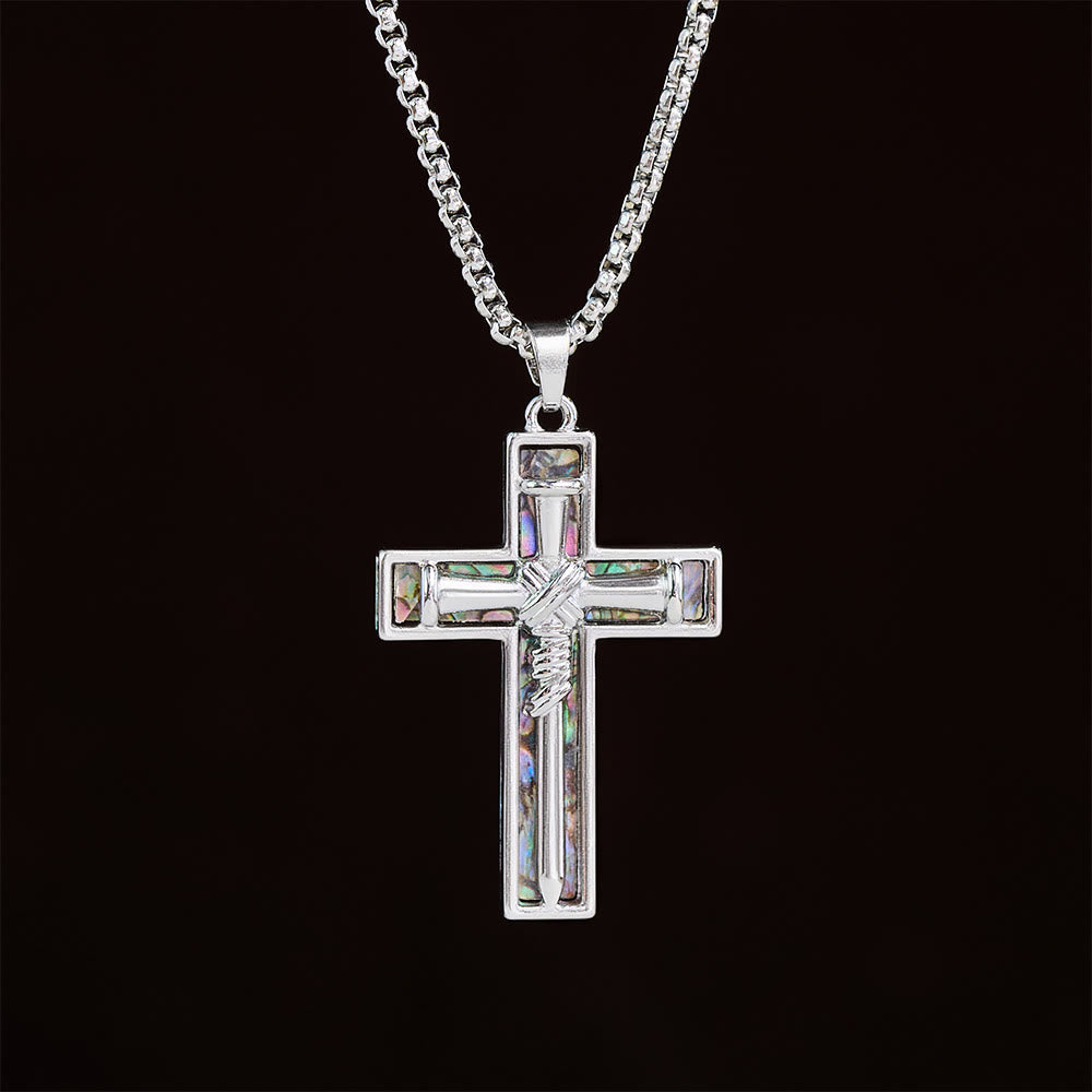 Abalone Shell Inlay Nail Cross Necklace: A Symbol of Christ’s Sacrificial Love