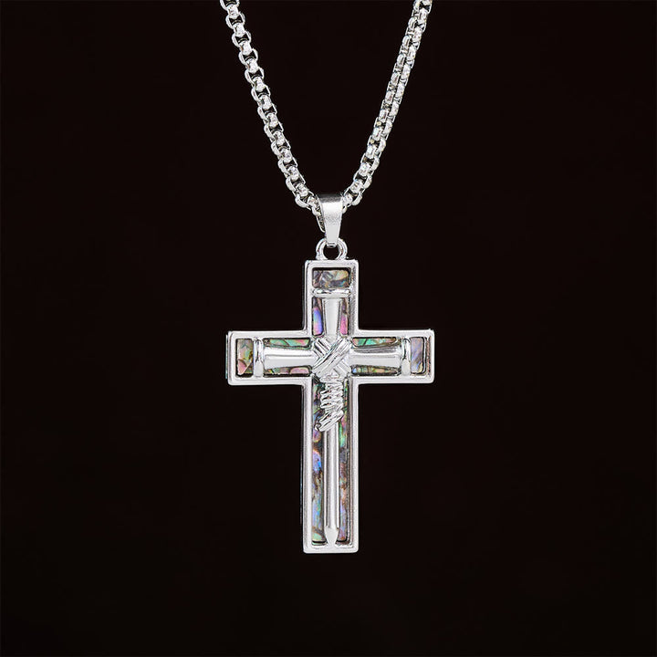 Abalone Shell Inlay Nail Cross Necklace: A Symbol of Christ’s Sacrificial Love