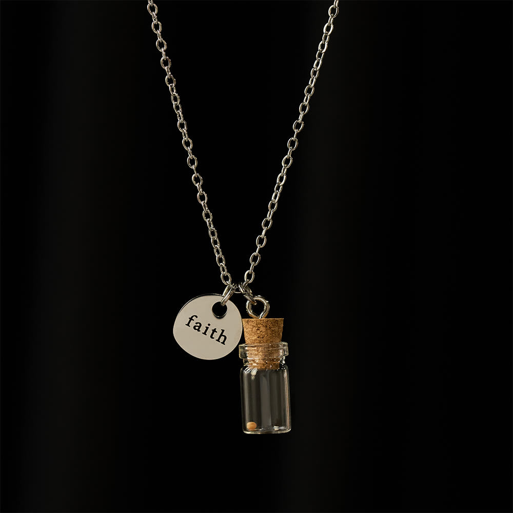 Mustard Seed Bottle Faith Tag Necklace: A Symbol of Small Faith & Great Power