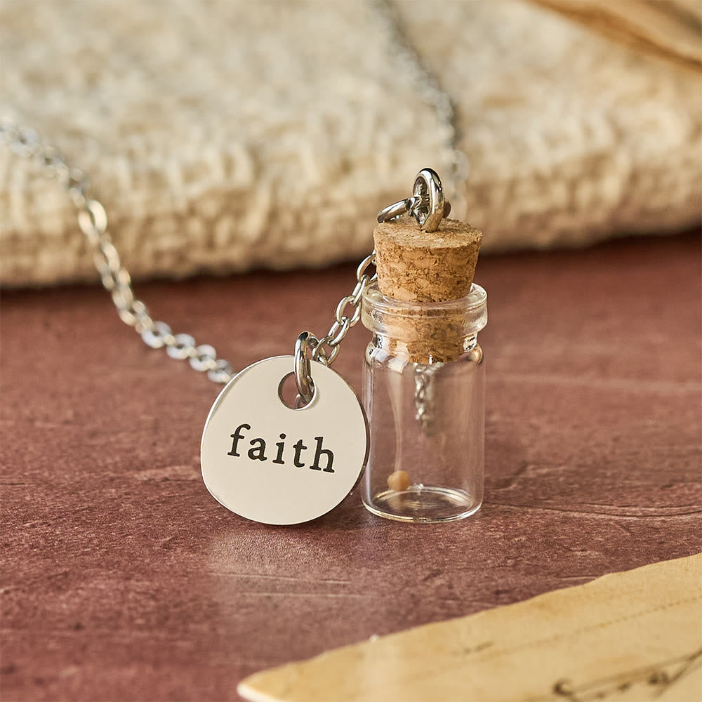 Mustard Seed Bottle Faith Tag Necklace: A Symbol of Small Faith & Great Power