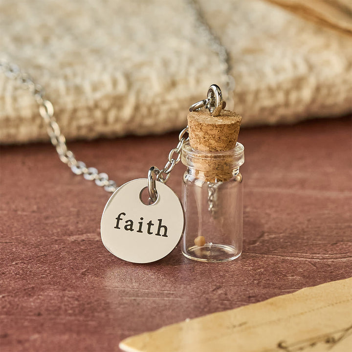 Mustard Seed Bottle Faith Tag Necklace: A Symbol of Small Faith & Great Power
