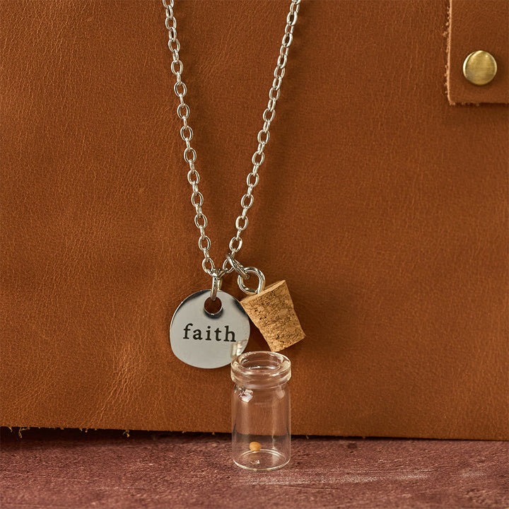 Mustard Seed Bottle Faith Tag Necklace: A Symbol of Small Faith & Great Power