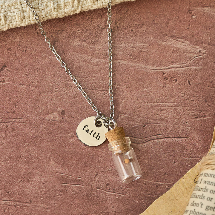 Mustard Seed Bottle Faith Tag Necklace: A Symbol of Small Faith & Great Power