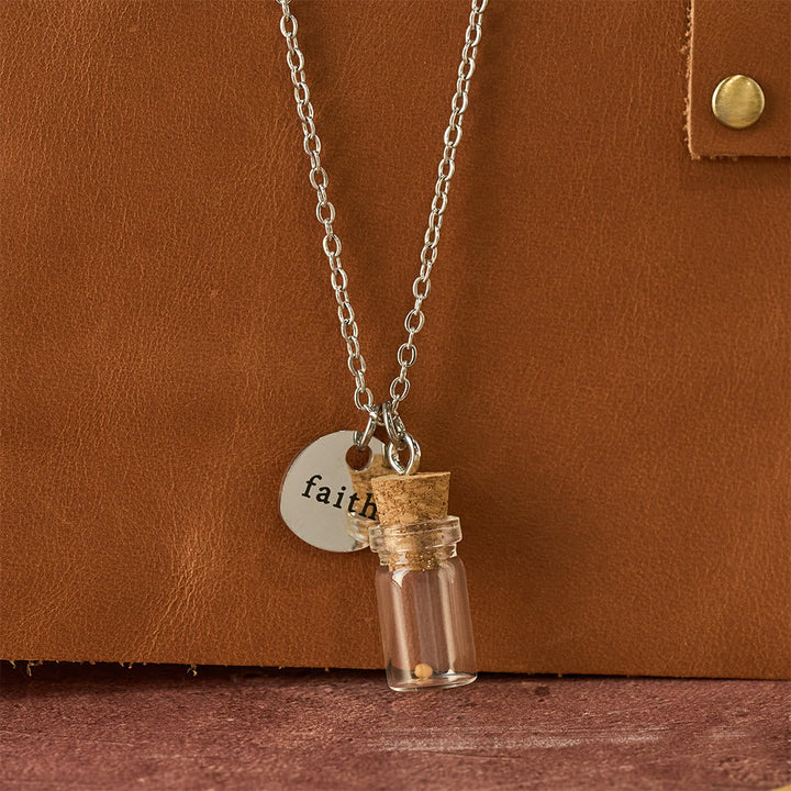 Mustard Seed Bottle Faith Tag Necklace: A Symbol of Small Faith & Great Power