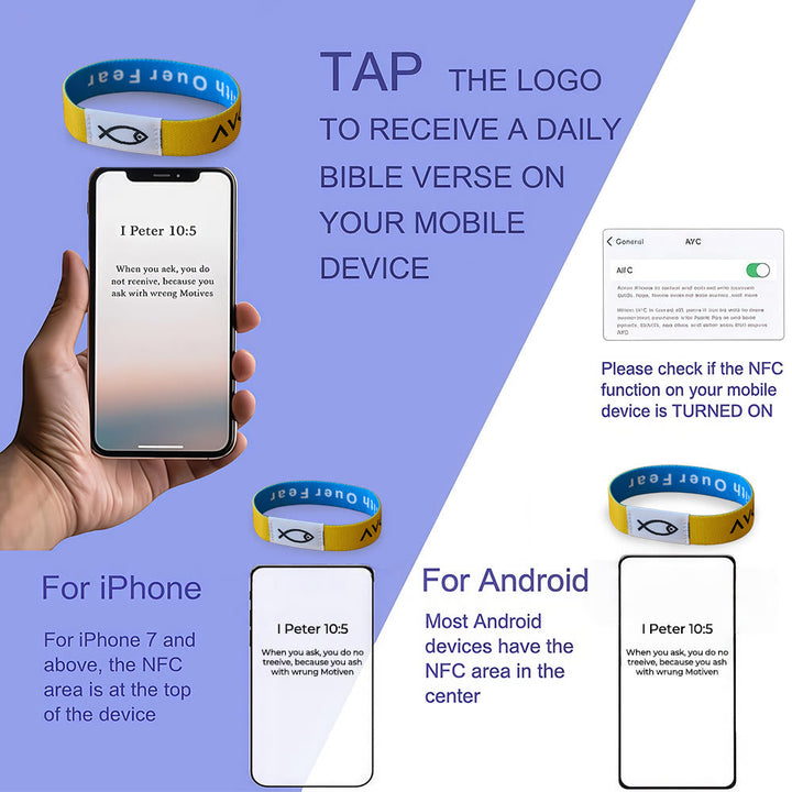 NFC Sacred Symbol Wristband: Unlocking Daily Divine Verses with a Tap