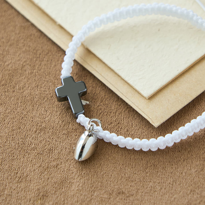 Magnetic Heart Cross Bracelet Set: A Symbol of Sacred Union and Enduring Love