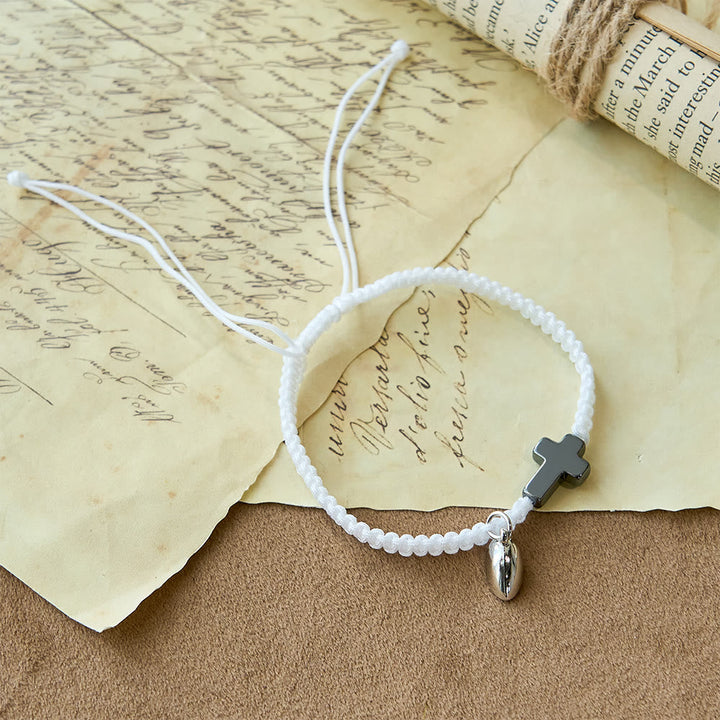 Magnetic Heart Cross Bracelet Set: A Symbol of Sacred Union and Enduring Love