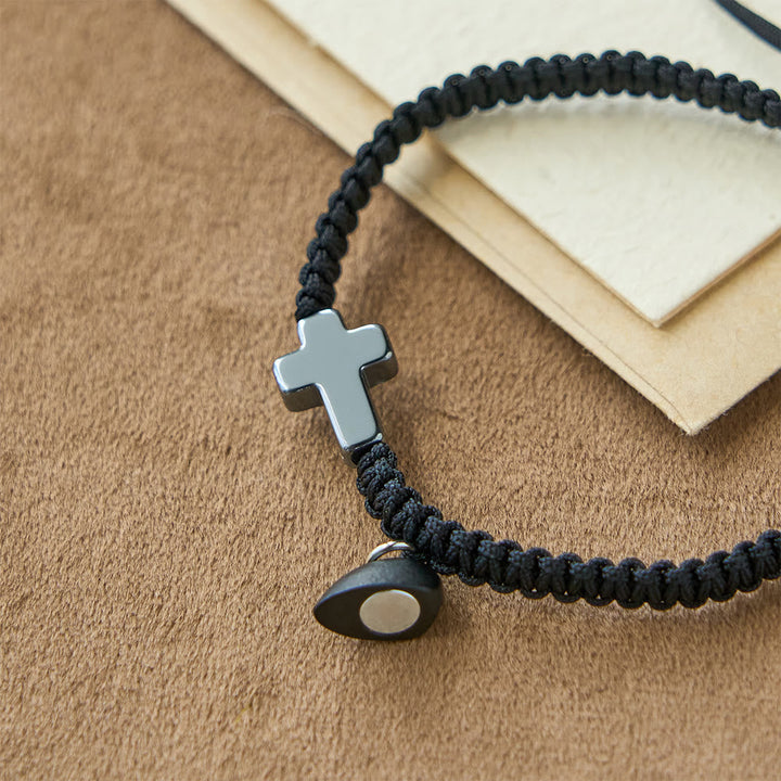 Magnetic Heart Cross Bracelet Set: A Symbol of Sacred Union and Enduring Love