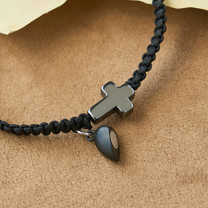 Magnetic Heart Cross Bracelet Set: A Symbol of Sacred Union and Enduring Love