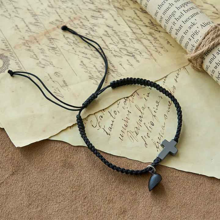 Magnetic Heart Cross Bracelet Set: A Symbol of Sacred Union and Enduring Love