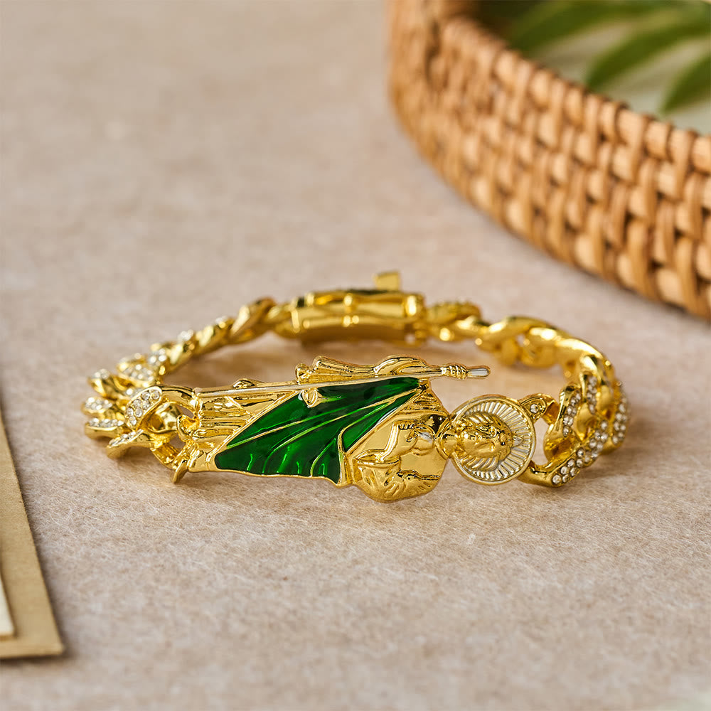 Rotating St. Jude Crystal Halo Necklace: A Symbol of Sacred Grace and Protection