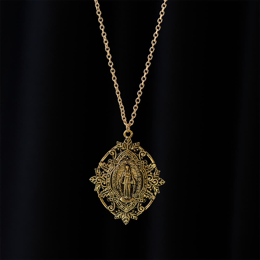 Filigree Our Lady Medallion Necklace: A Symbol of Maternal Grace and Protection
