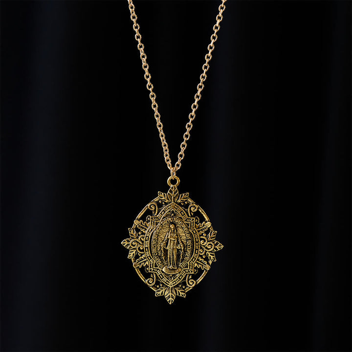 Filigree Our Lady Medallion Necklace: A Symbol of Maternal Grace and Protection
