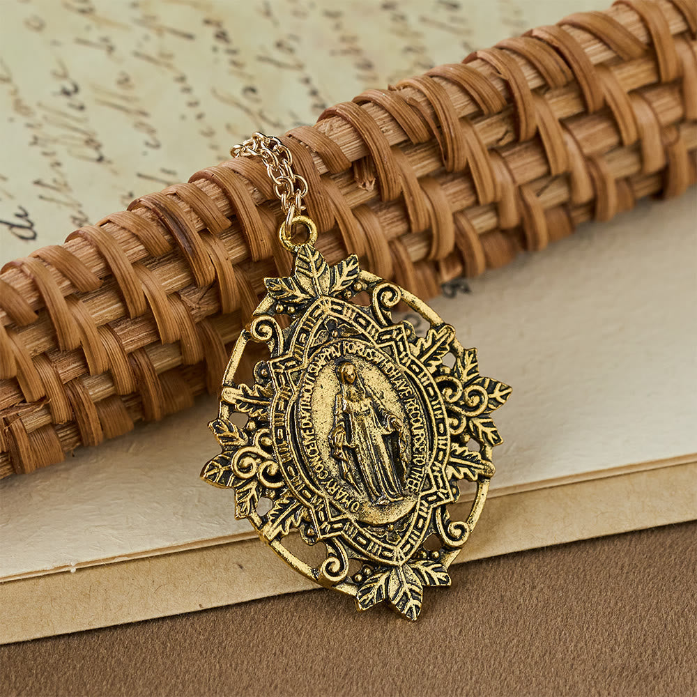 Filigree Our Lady Medallion Necklace: A Symbol of Maternal Grace and Protection