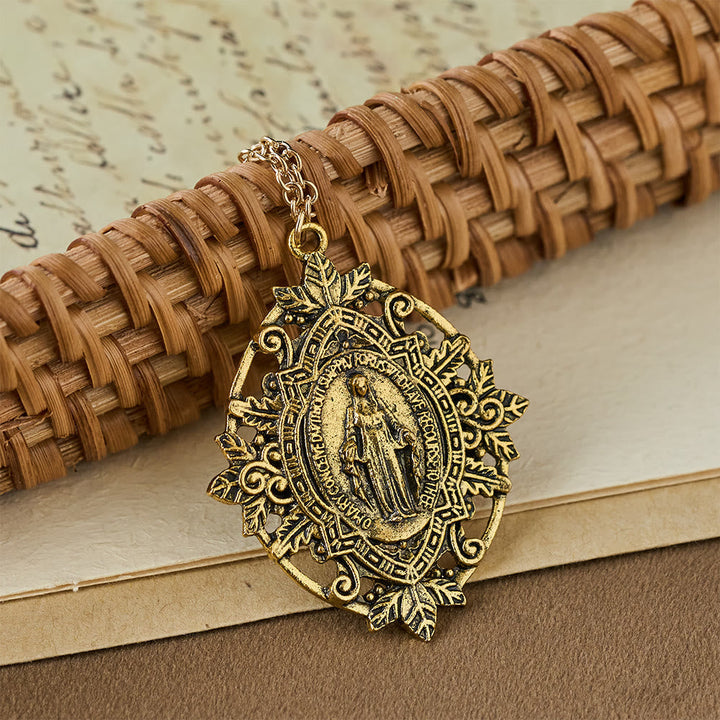 Filigree Our Lady Medallion Necklace: A Symbol of Maternal Grace and Protection