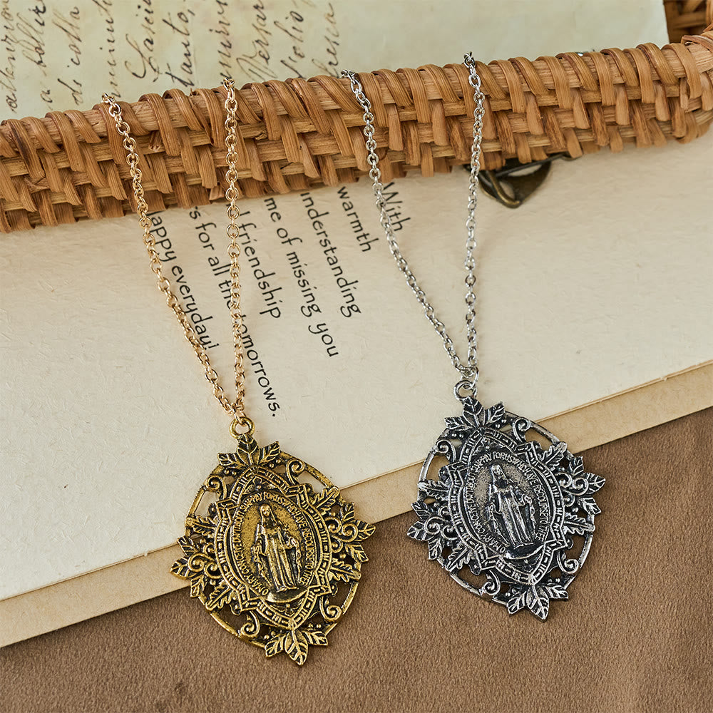Filigree Our Lady Medallion Necklace: A Symbol of Maternal Grace and Protection