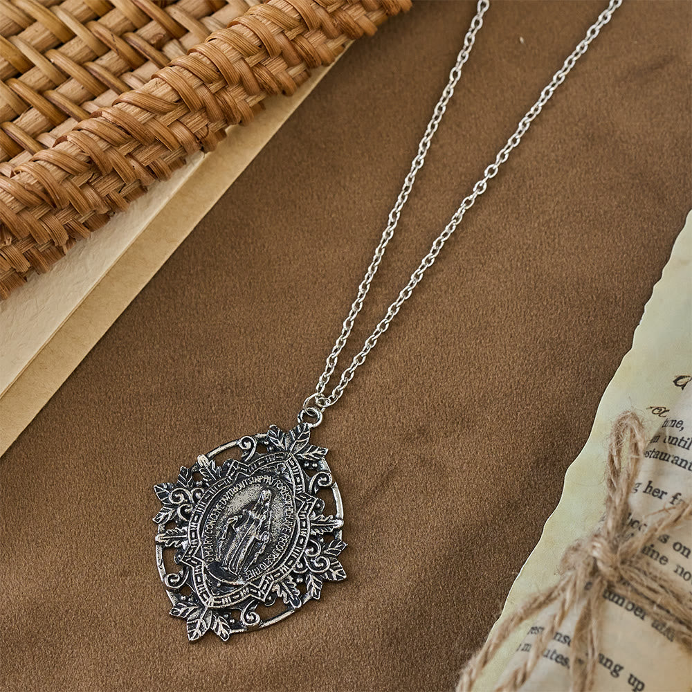 Filigree Our Lady Medallion Necklace: A Symbol of Maternal Grace and Protection