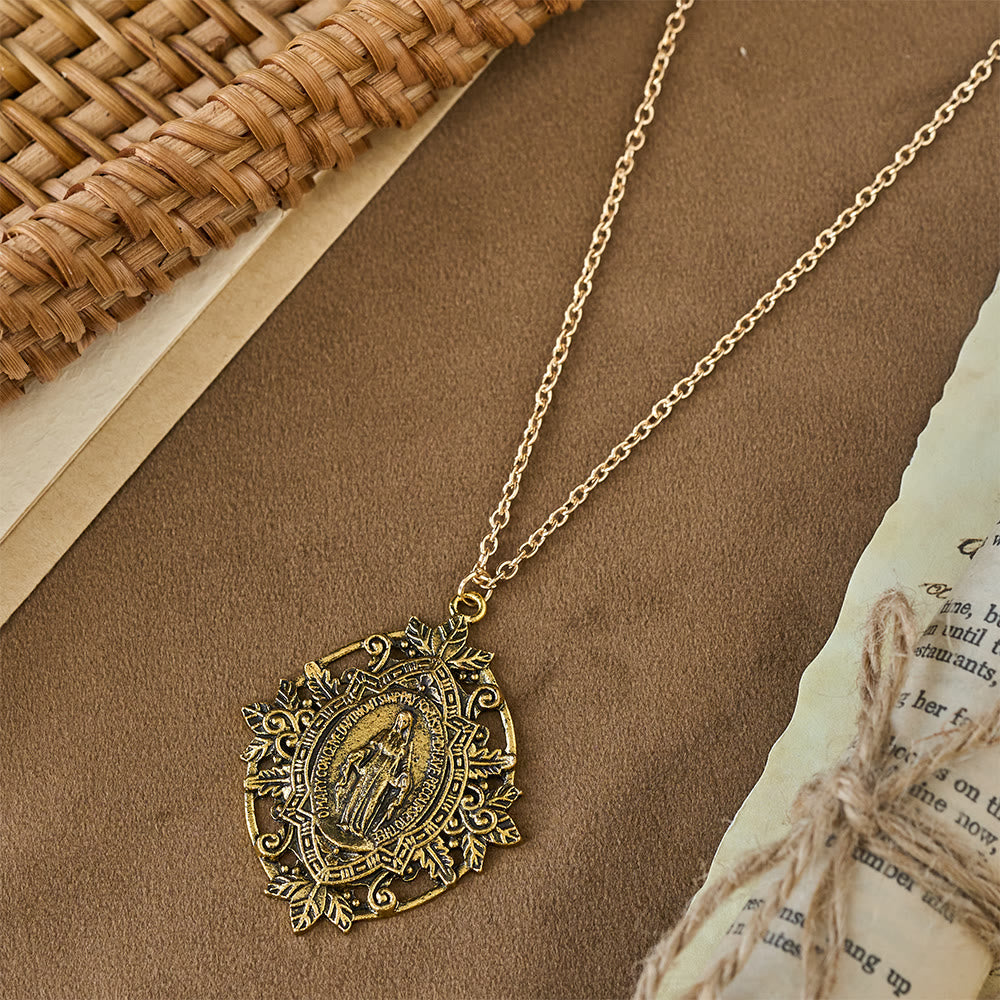 Filigree Our Lady Medallion Necklace: A Symbol of Maternal Grace and Protection