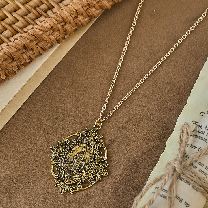 Filigree Our Lady Medallion Necklace: A Symbol of Maternal Grace and Protection