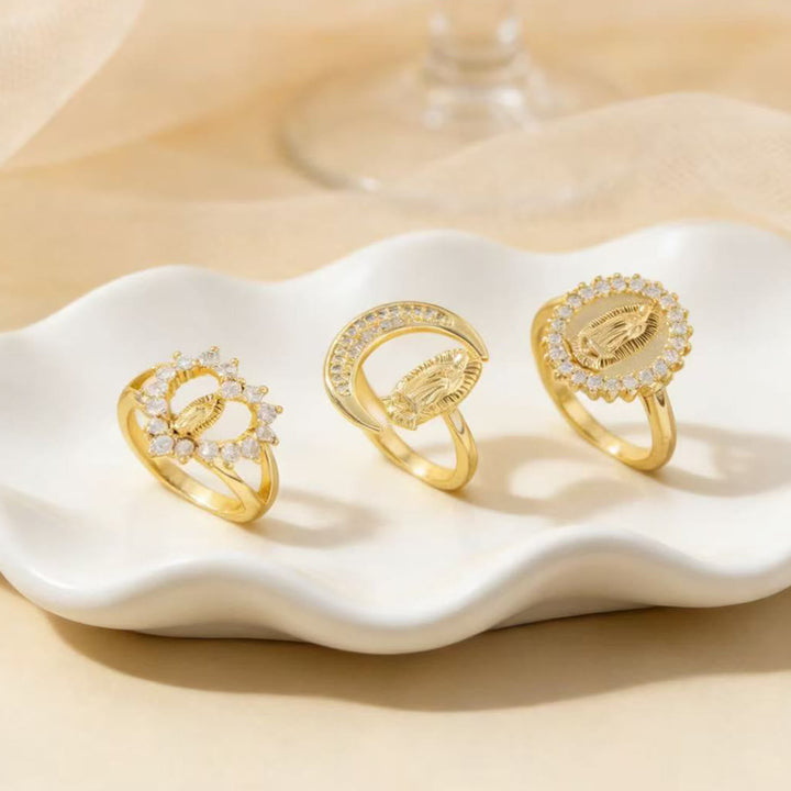 Heart/Moon/Oval Style Our Lady Ring: Sacred Devotion & Radiant Grace