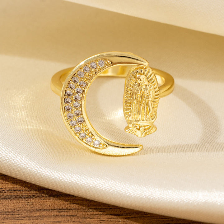 Heart/Moon/Oval Style Our Lady Ring: Sacred Devotion & Radiant Grace