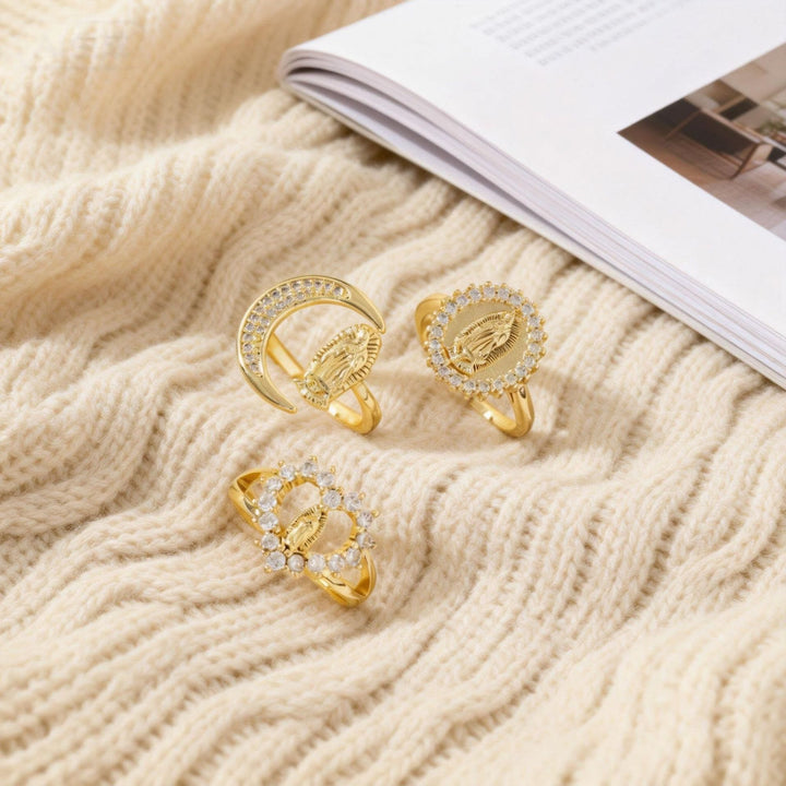 Heart/Moon/Oval Style Our Lady Ring: Sacred Devotion & Radiant Grace
