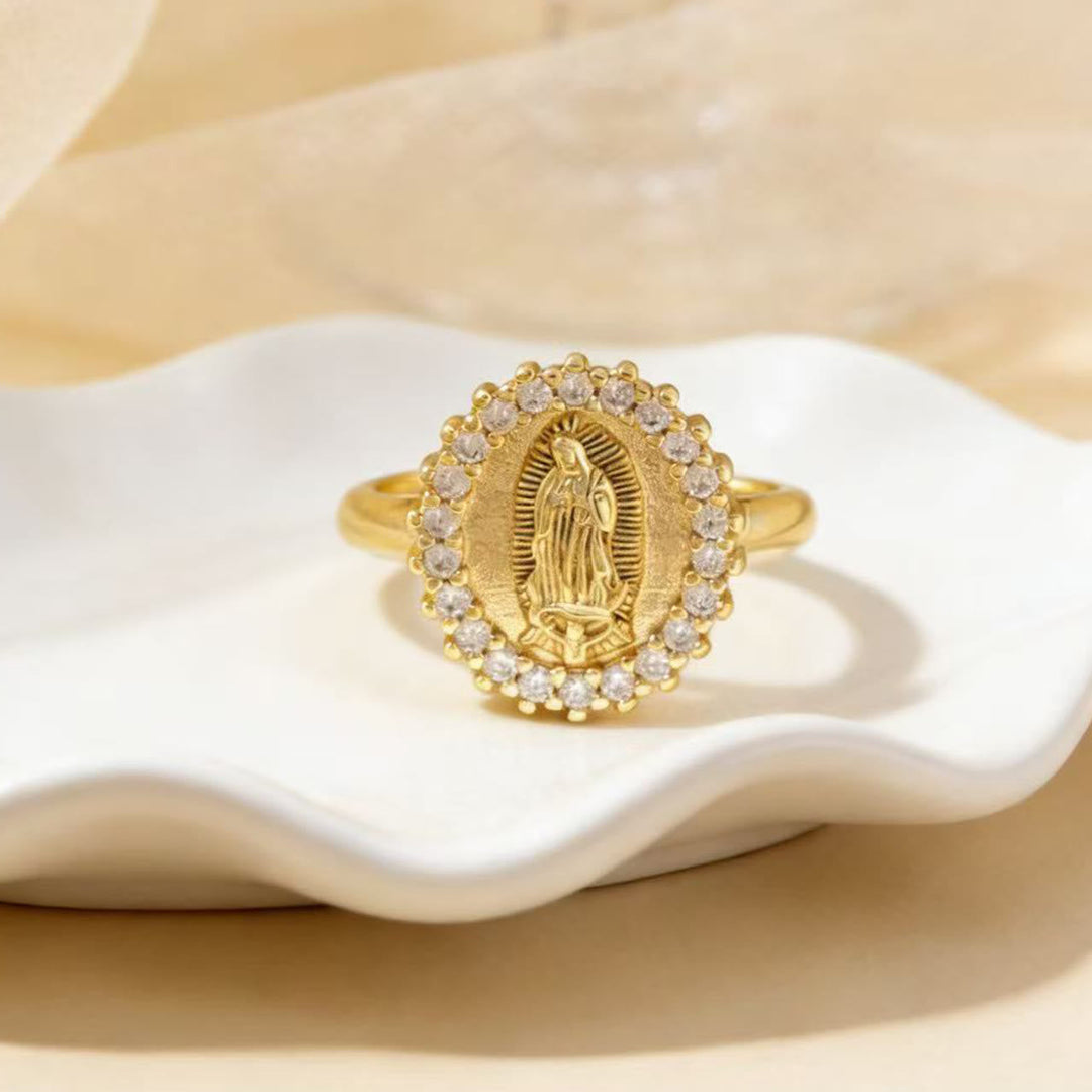 Heart/Moon/Oval Style Our Lady Ring: Sacred Devotion & Radiant Grace