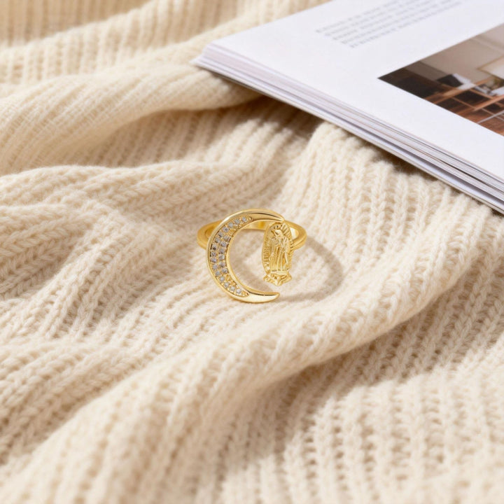 Heart/Moon/Oval Style Our Lady Ring: Sacred Devotion & Radiant Grace