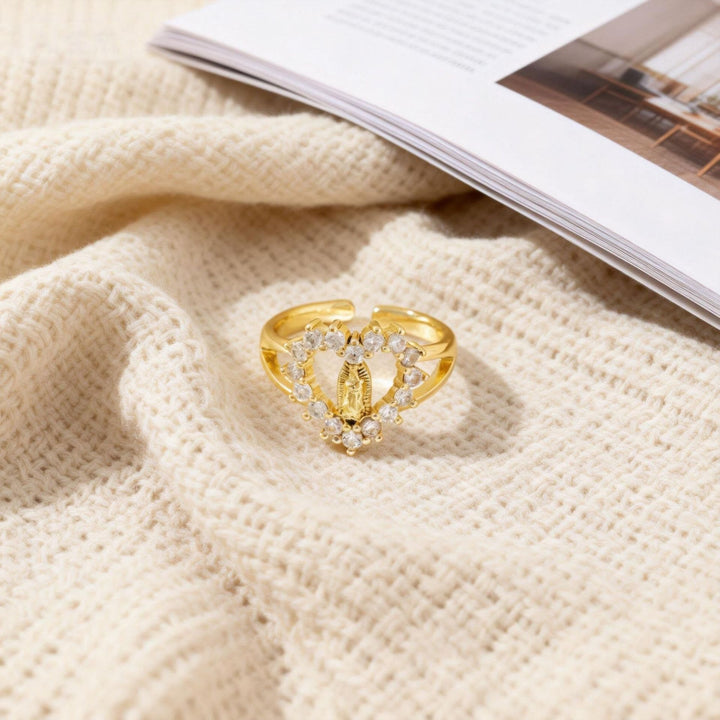 Heart/Moon/Oval Style Our Lady Ring: Sacred Devotion & Radiant Grace